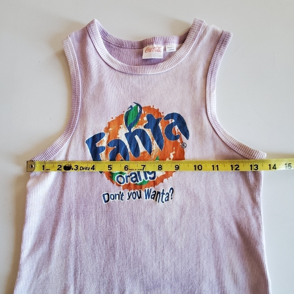 1339 * Coca Cola Orange Fanta Graphic Crop Tank Purple Size L - Picture 7 of 8